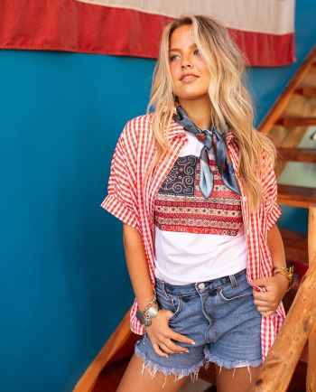 classic plaid check button up