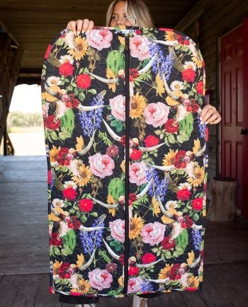jg legend floral black garment bag