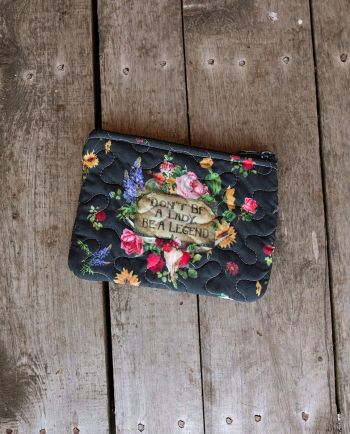 jg legend floral black small makeup bag