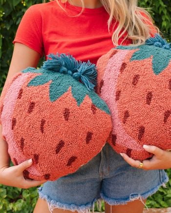 strawberry hooked pillow