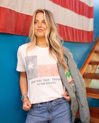 lone star round top flag unisex tee