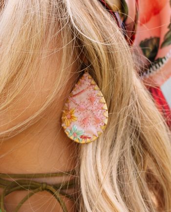 pink pastel teardrop earring
