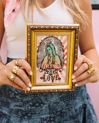 love guadalupe gold framed art