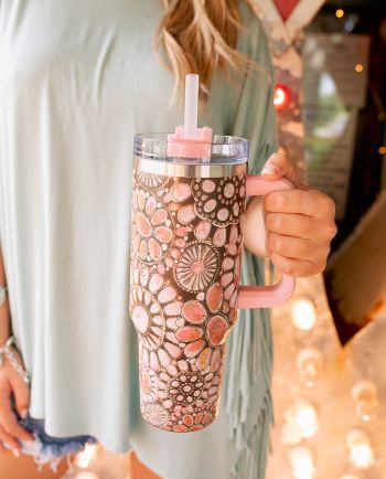 pink gem medallion 40 oz tumbler