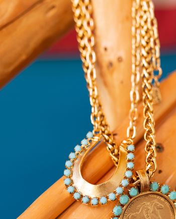 yochi ny turquoise lucky horseshoe necklace