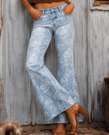 kancan low rise floral print flares