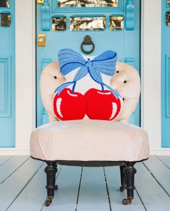 junk gypsy x makers collective cherries hooked pillow