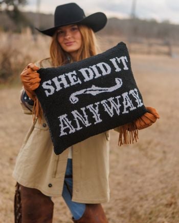 junk gypsy x makers collective she did it anyway hooked pillow