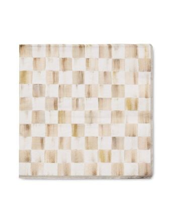 MacKenzie-Childs mocha check dinner paper napkins