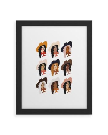 multi cowgirl framed art print