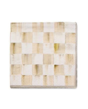MacKenzie-Childs mocha check cocktail paper napkins