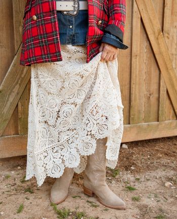 neve crochet knit skirt