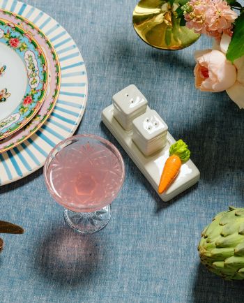 nora fleming pinstripes salt & pepper shakers