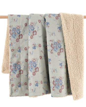 Rosabel Washed Denim Teddy-Backed Throw