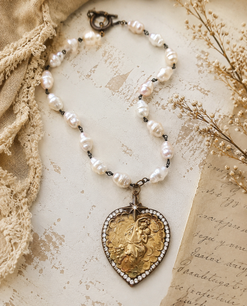 pearl heart goddess necklace