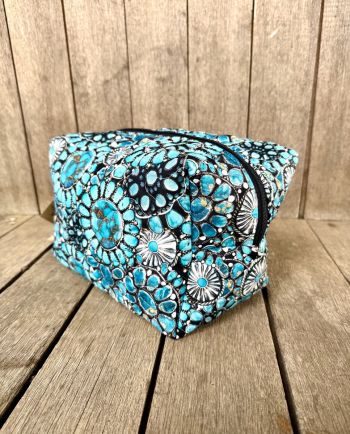 turquoise gems makeup bag - available in two sizes