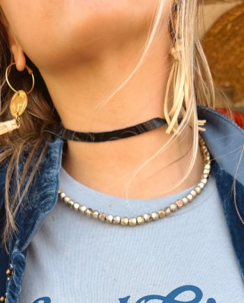 jg bronze faceted matte 18" necklace