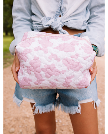 jg rose cowhide large makeup bag