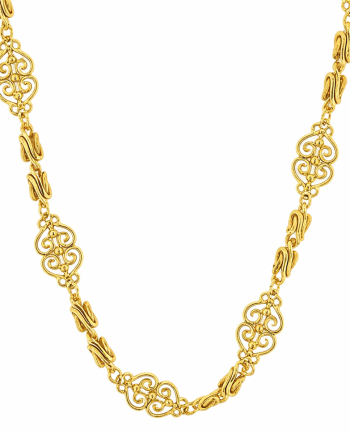 filigree scrollwork gold necklace