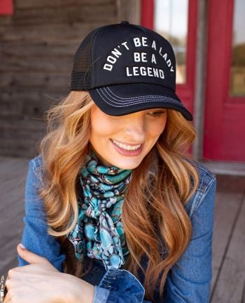 jg co don't be a lady, be a legend black cap