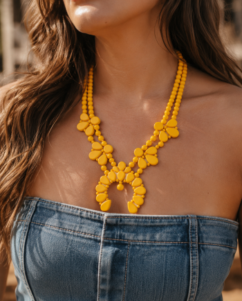 rahya sunflower yellow night bloom necklace