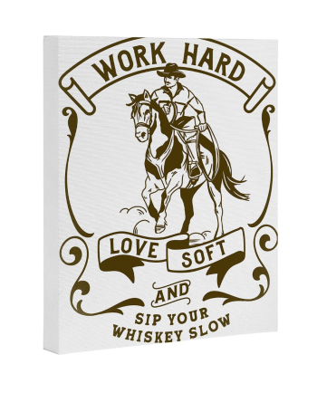 work hard love soft art canvas