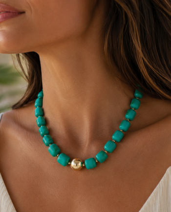 gemelli preston chunky turquoise necklace
