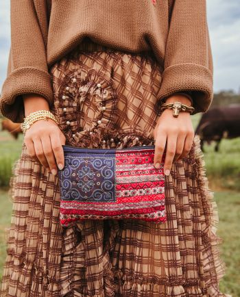 jg boho flag makeup bag