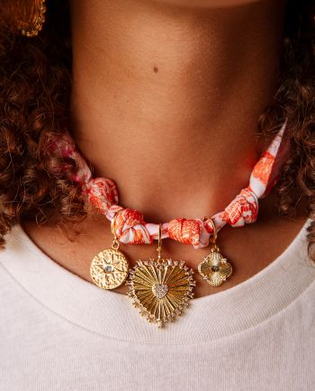 veronica multi charm scarf necklace