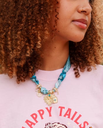 shirley multi charm scarf necklace