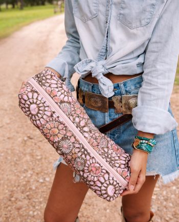 pink medallion hot tool bag