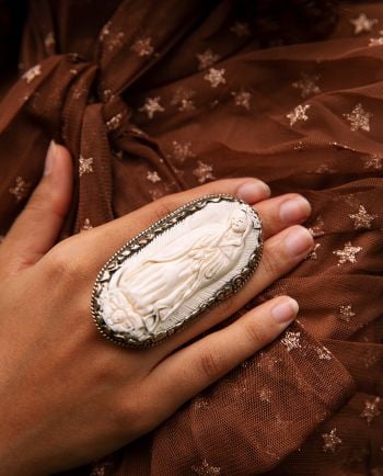 bone lady of guadalupe ring