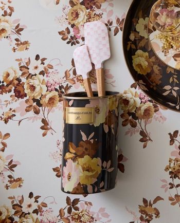 MacKenzie-Childs wild rose brown utensil holder