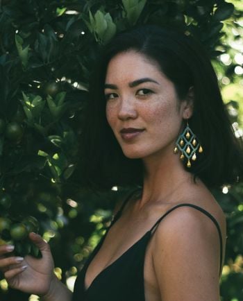 taru patina verdigris earring