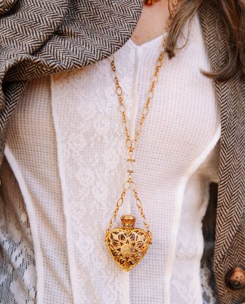 filigree heart vial necklace