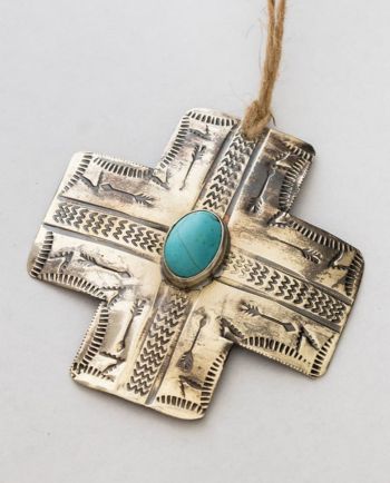 j. alexander silver cross w/ turquoise ornament